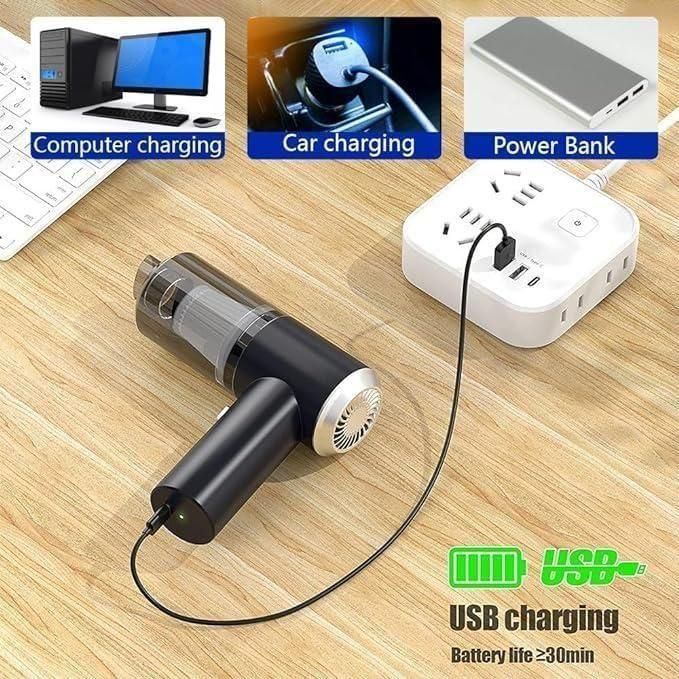 Portable Vacuum Suction Cleaner & Air Duster - Wireless